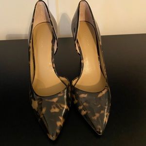 Ann Taylor Tessa tortoiseshell patent pointy toe heels